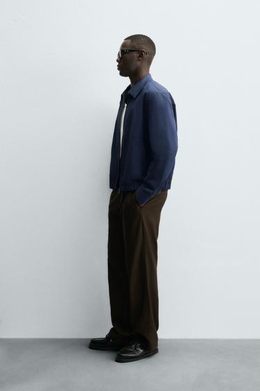 BLOUSON REGULAR FIT EN COTON - Bleu de Zara - Image 3