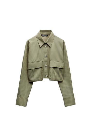 CROPPED GABARDINE SHIRT