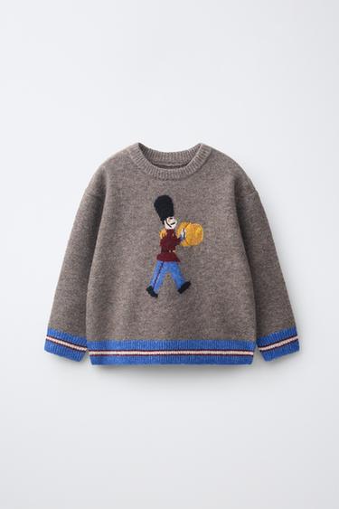 SOFT KNIT ROYAL GUARD PRINT JUMPER - Sand / Marl by Zara