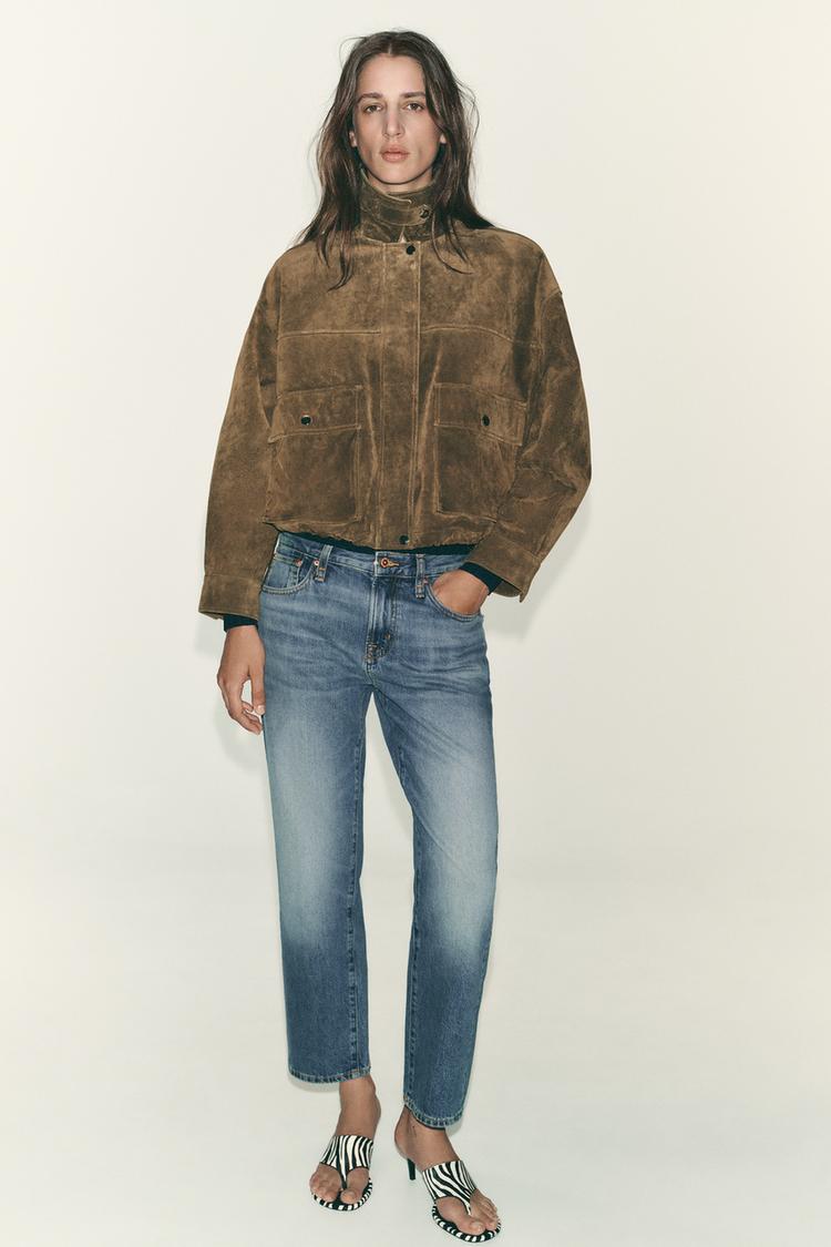 Z1975 CROPPED MID-WAIST JEANS Blue ZARA India