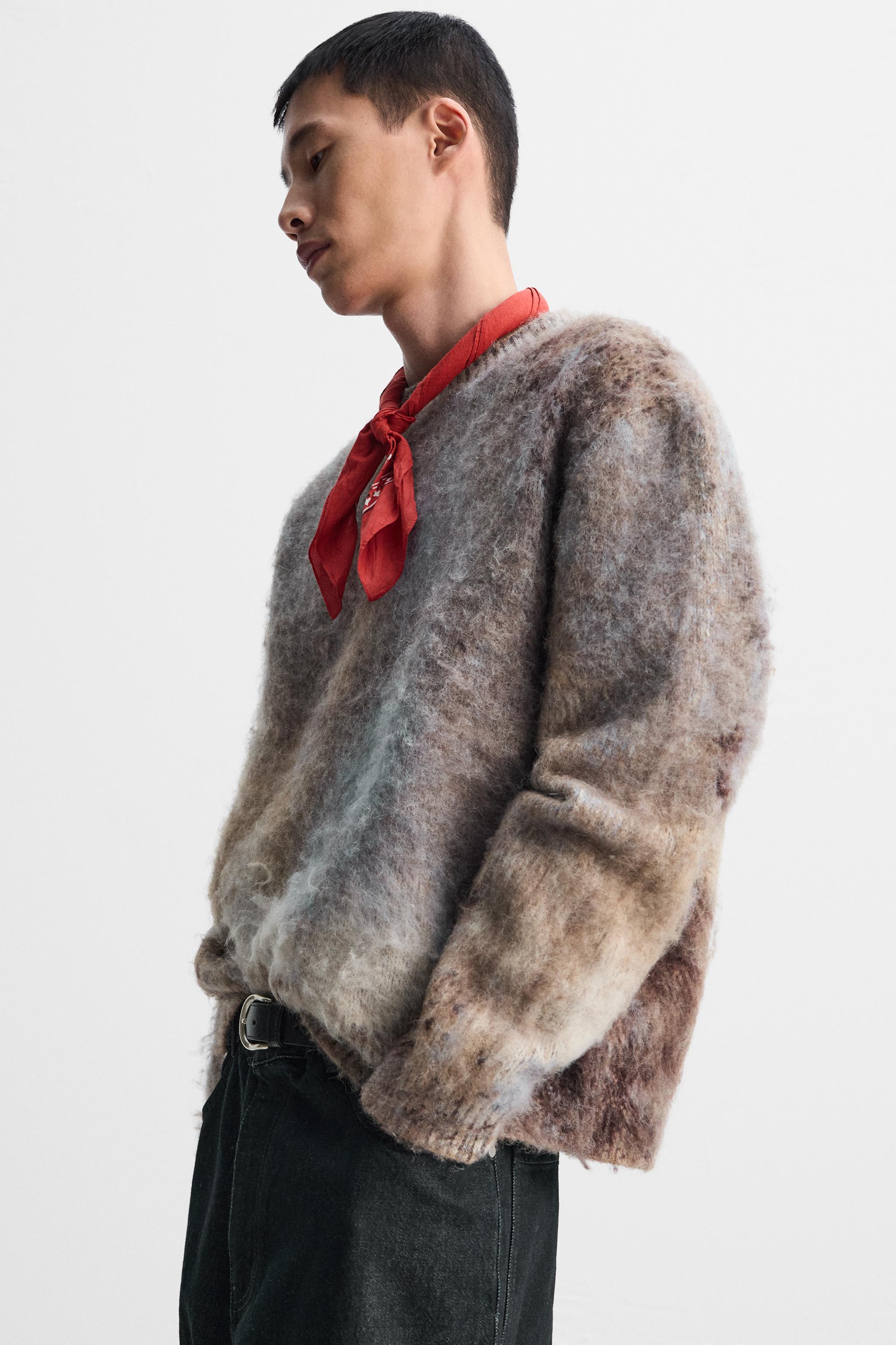 起毛テクスチャージャカードセーター - モールグレー | ZARA