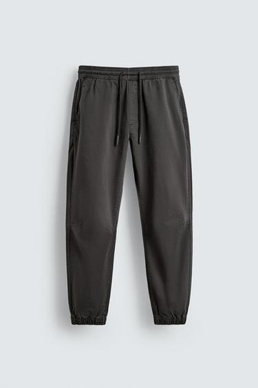 Zara JOGGER WAIST PANTS - Dark gray