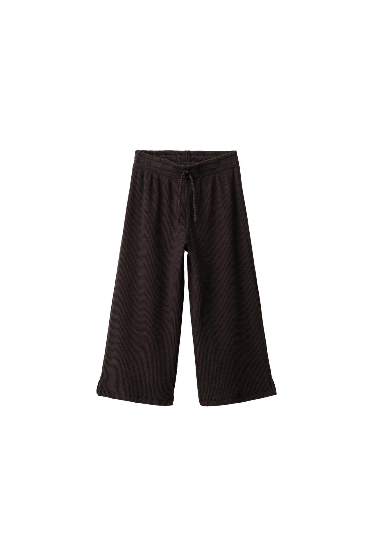БРЮКИ WIDE LEG ИЗ МЯГКОГО ТРИКОТАЖА В РУБЧИК