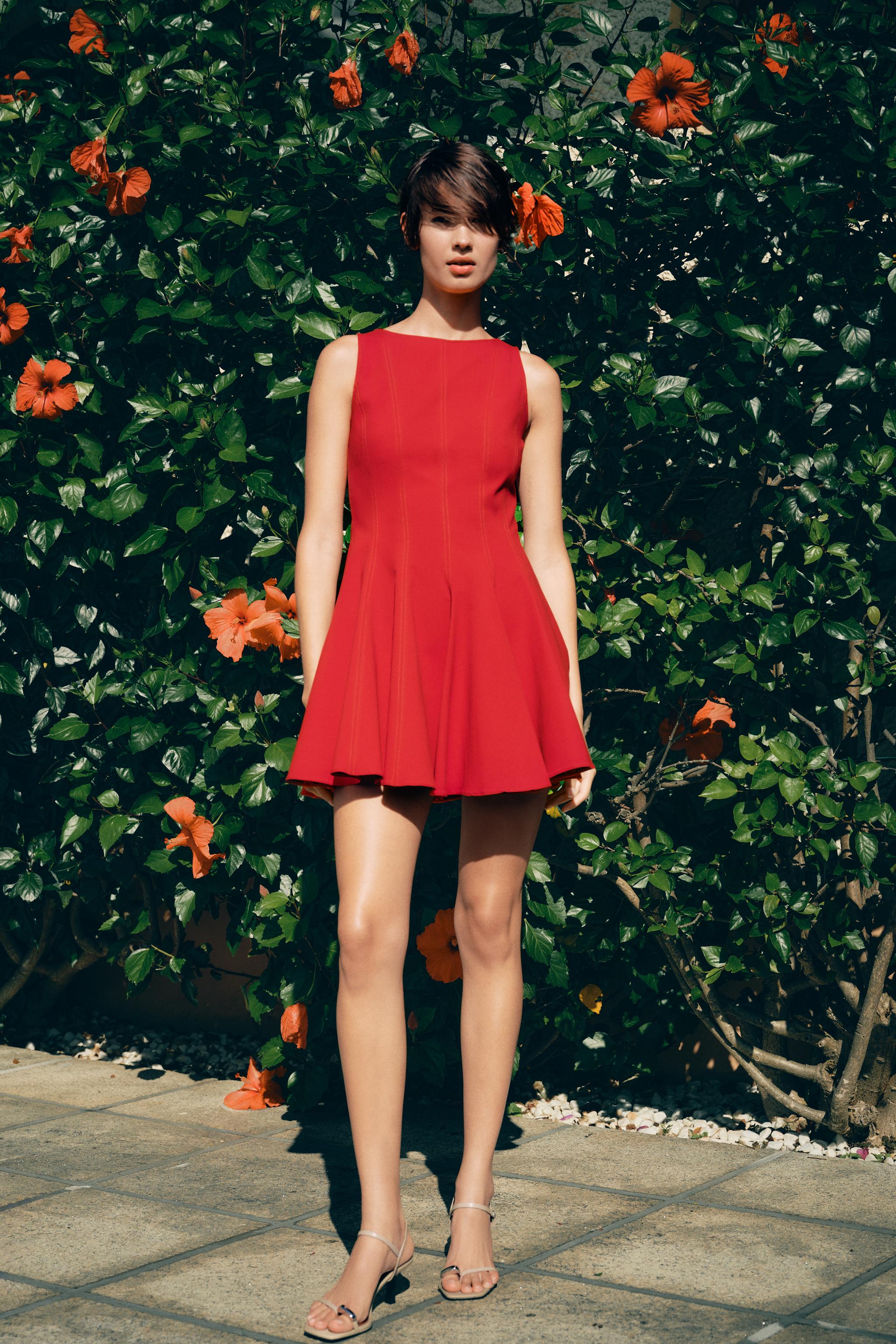 Zara red short fashion dress