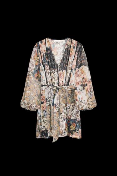 MINIKLEID MIT PRINT UND GÜRTEL - Bunt von Zara - Bild 0