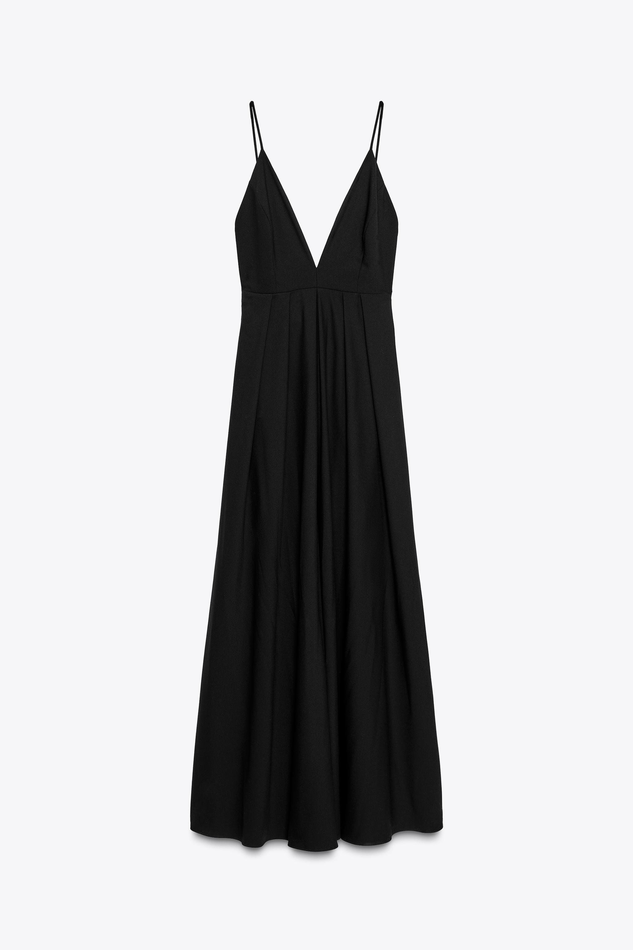 【ZARA】ZW COLLECTION リボン付きロングワンピース2816/995/800 ZW COLLECTION リボン付きロングワンピース - ブラック | ZARA