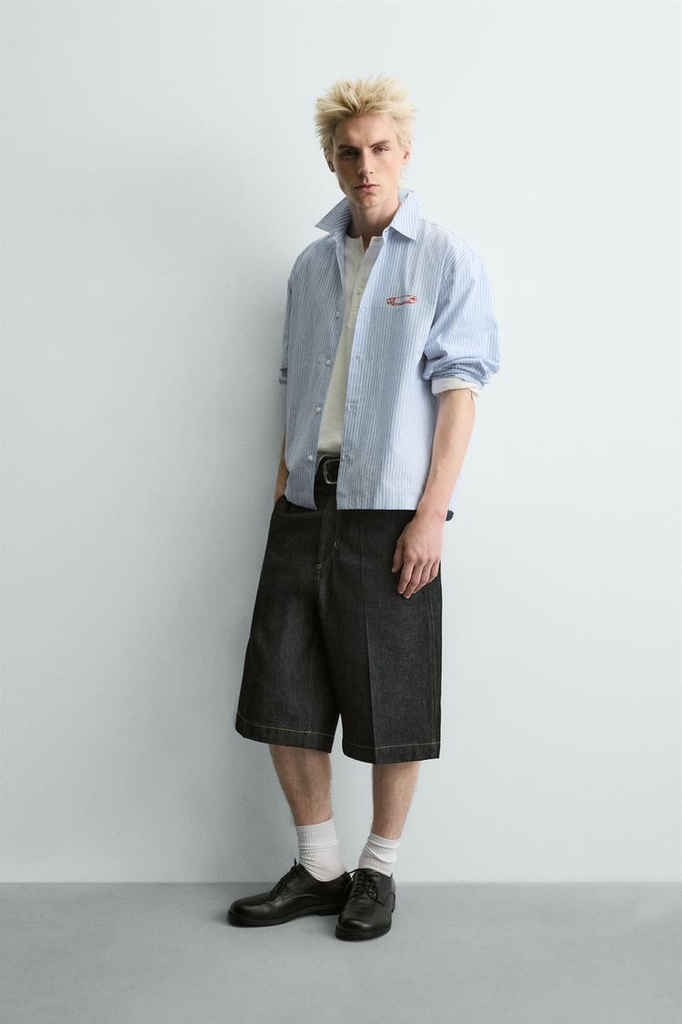 ZARA RELAXED FIT DENIM JORTS
