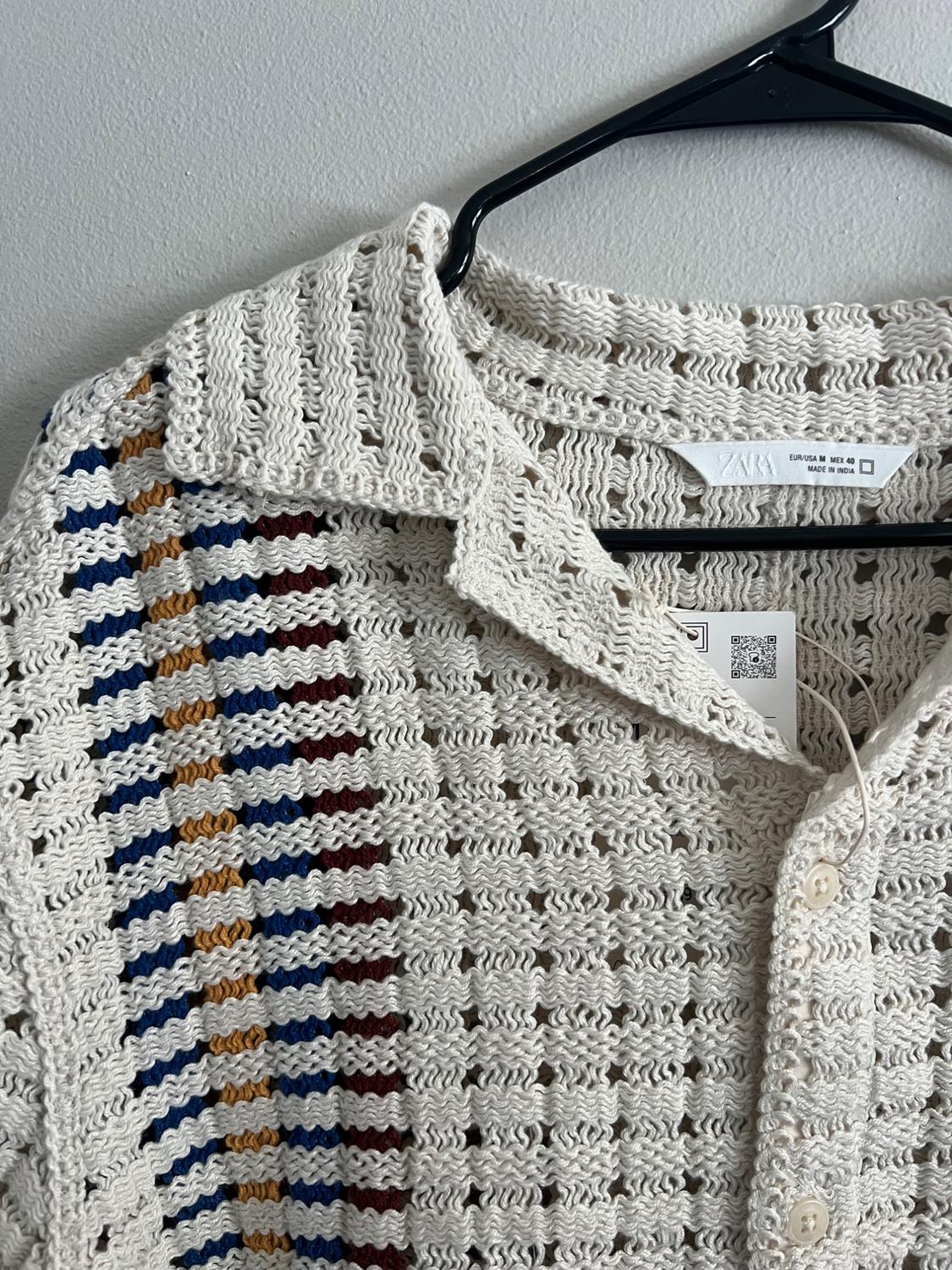 STRIPED CROCHET SHIRT - Image 3