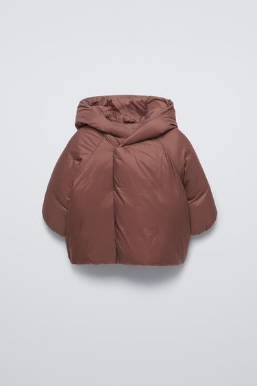 PADDED CROSSOVER COAT - Burgundy by Zara - Image 0