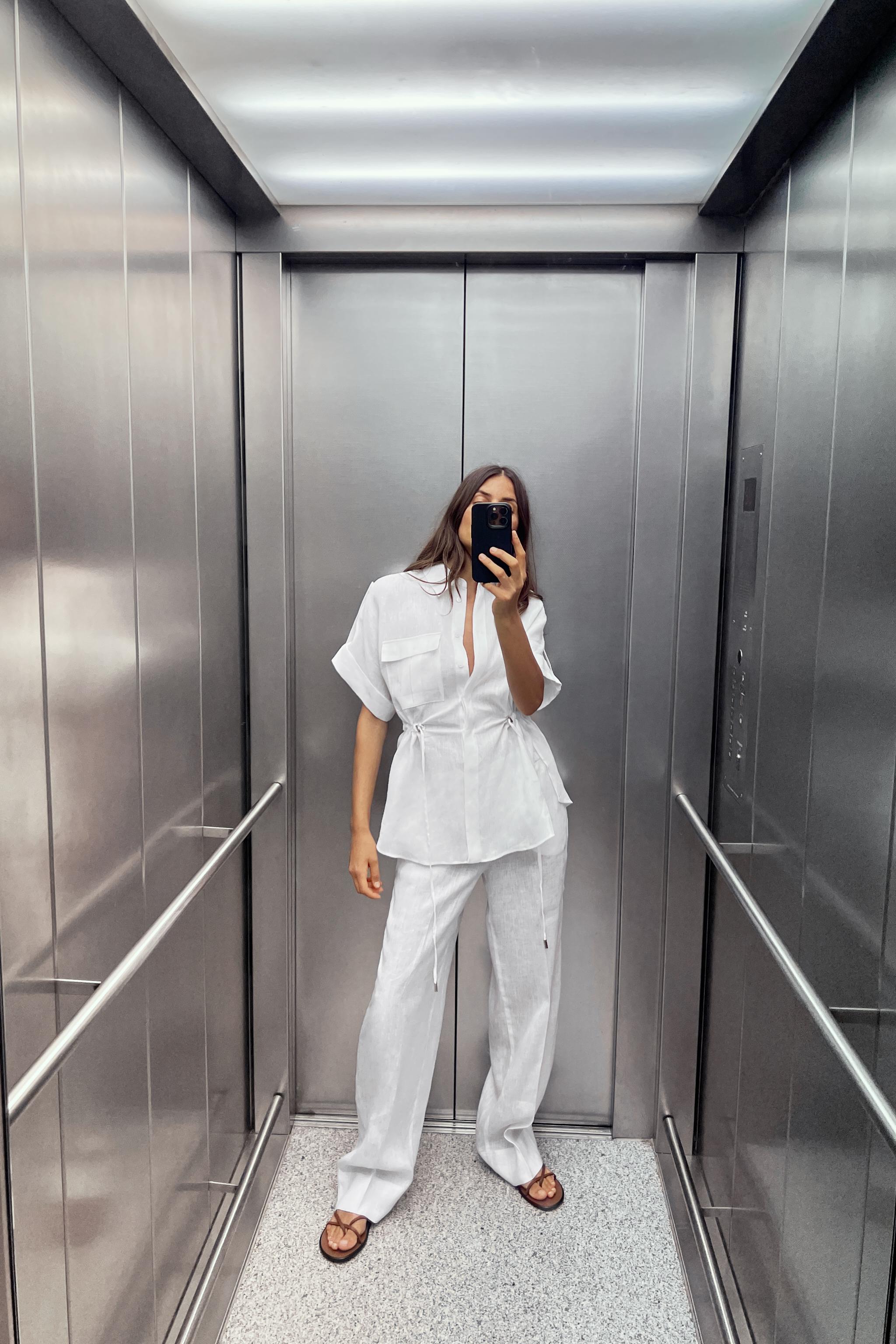 100% LINEN STRAIGHT LEG PANTS - White | ZARA United States
