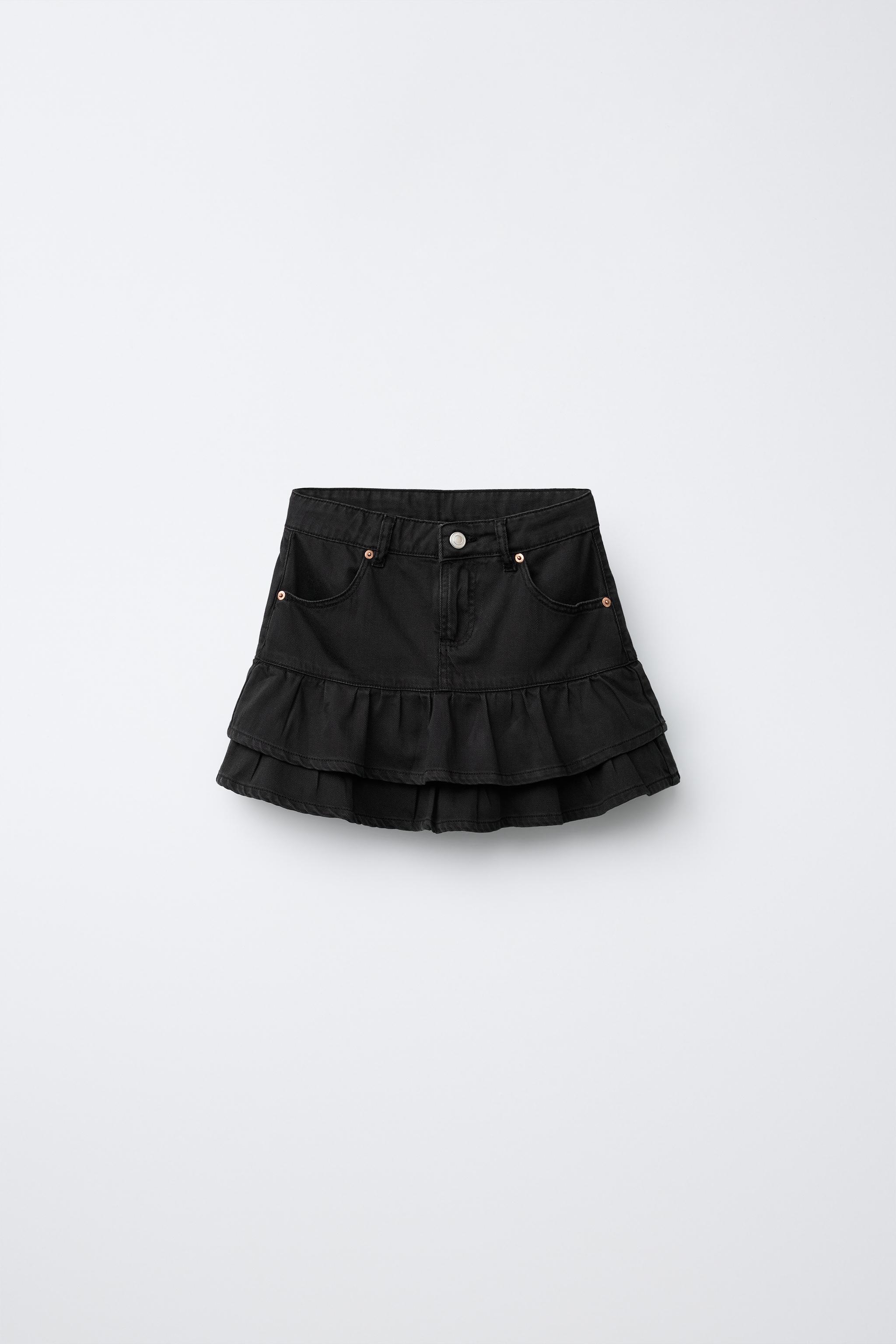 STRIG ストリグ　#A RUFFLED TWILL SKIRT - Black | ZARA South Africa