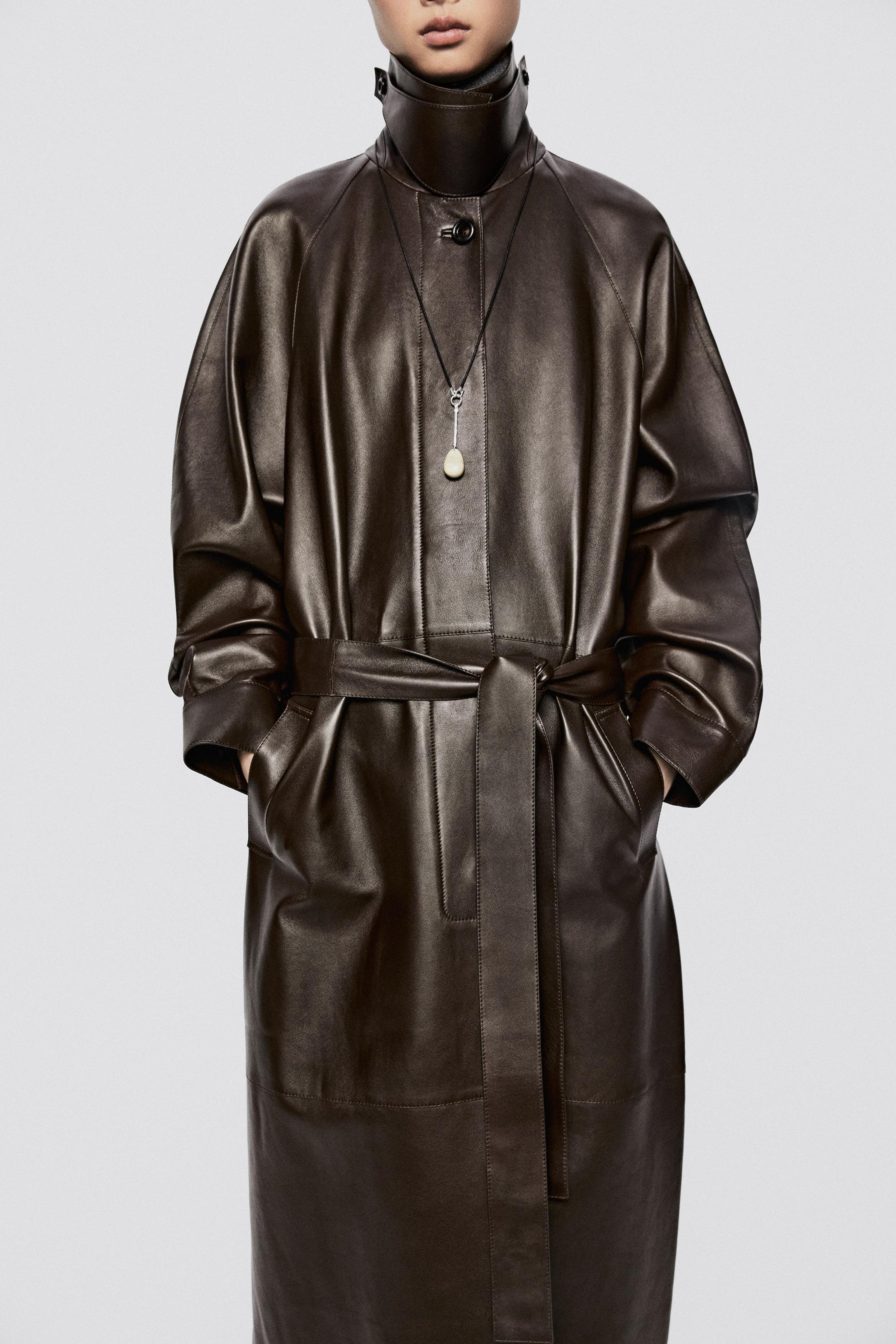 Long nappa leather trench coat with belt - LIMITED EDITION