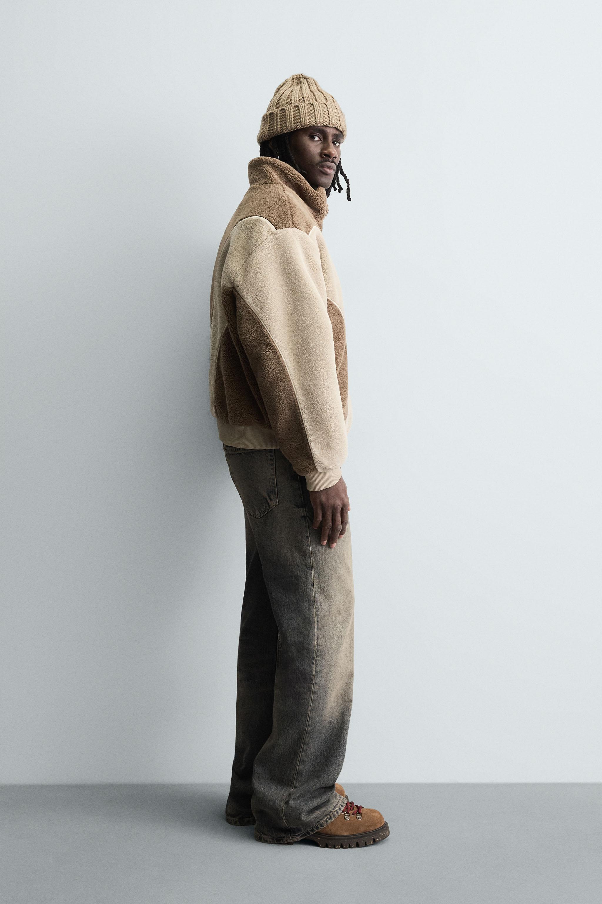 CONTRAST WELT FLEECE JACKET