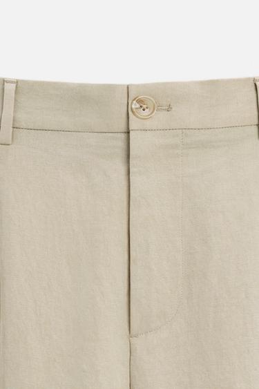 WIDE-FIT PLEATED TROUSERS - Stone by Zara - Image 7