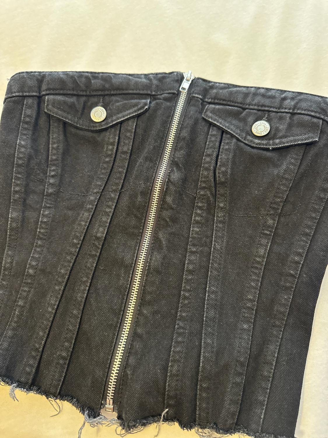 DENIM TRF CORSETRY-INSPIRED TOP - Image 2