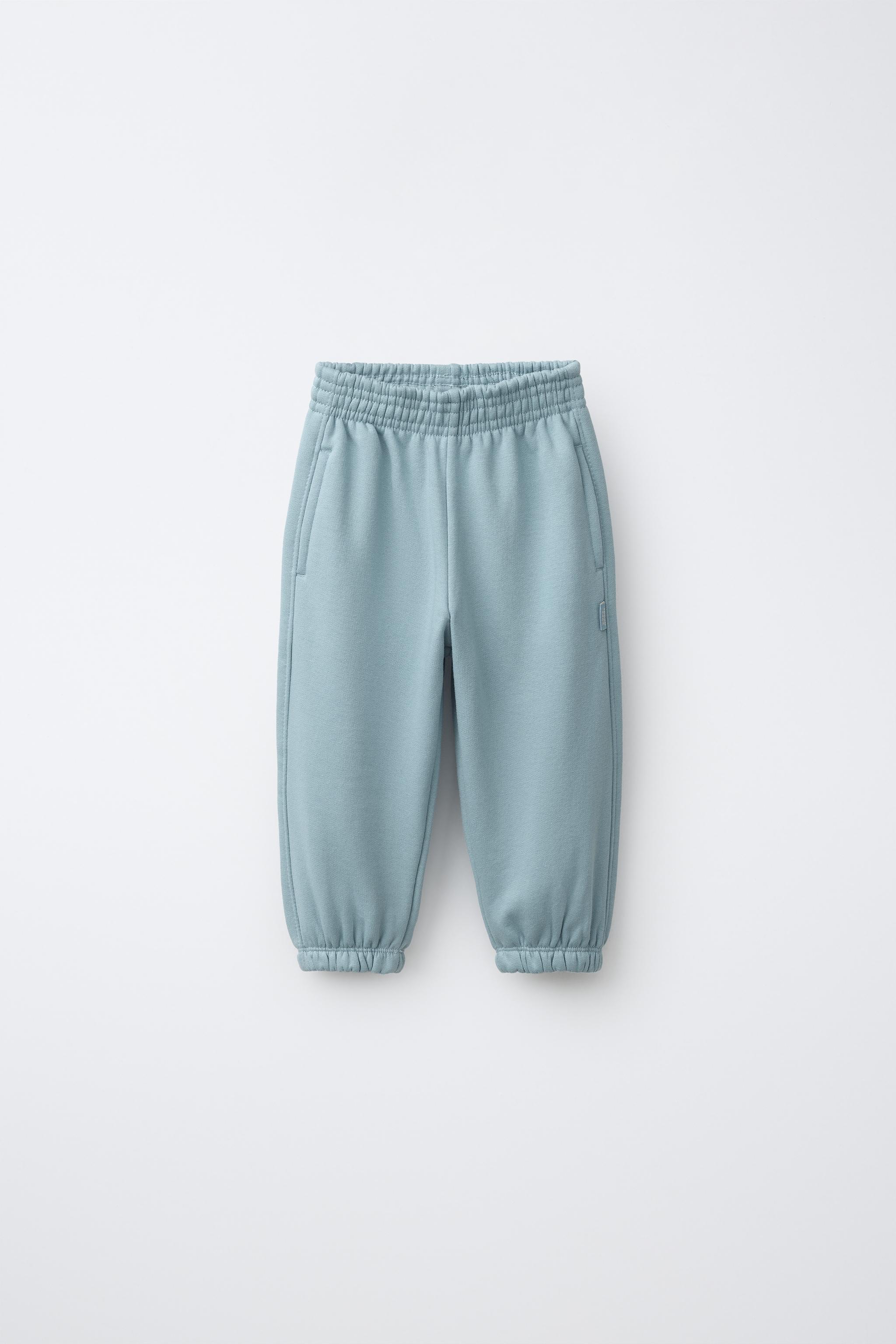 SOLID JOGGING PANTS — Light blue