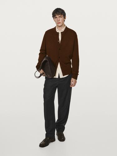 Zara 100% wool knit crew neck cardigan - 353