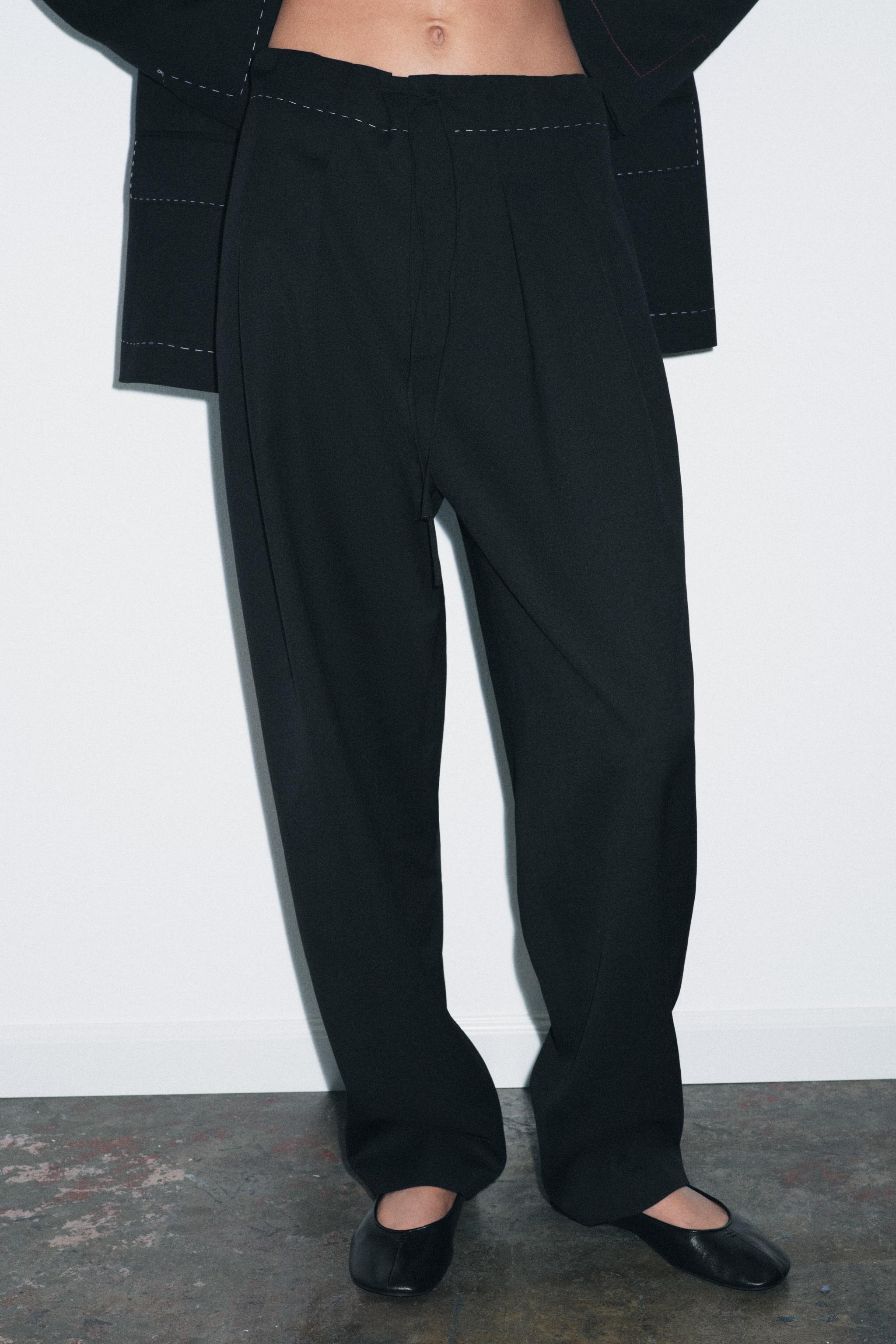ZW COLLECTION LIMITED EDITION ステッチパンツ - ブラック | ZARA