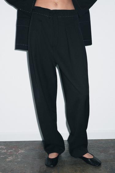 ZW COLLECTION LIMITED EDITION TOPSTITCHING TROUSERS - Black by Zara