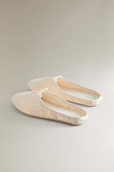 GINGHAM MULE SLIPPERS - Beige by Zara - Image 3