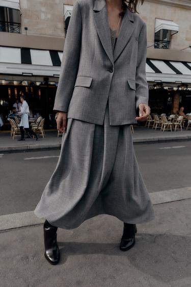 BLAZER À CHEVRONS AVEC ÉPAULETTES - Gris de Zara - Image 4