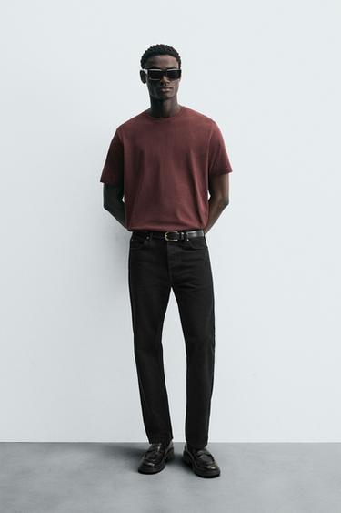 CAMISETA MEDIUM WEIGHT BÁSICA - Burgundy de Zara - Imagen 0