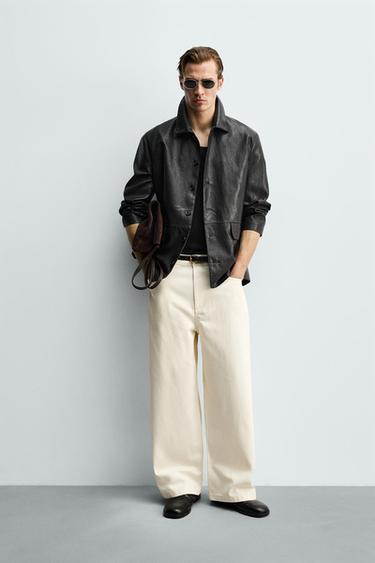 RELAXED FIT TROUSERS - Light beige by Zara