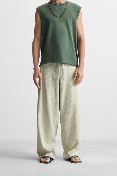 STRIPED BAGGY FIT TROUSERS - striped by Zara - Image 1