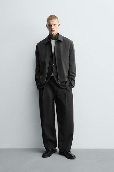 PANTALÓN BALLOON FIT PLIEGUES - Negro de Zara