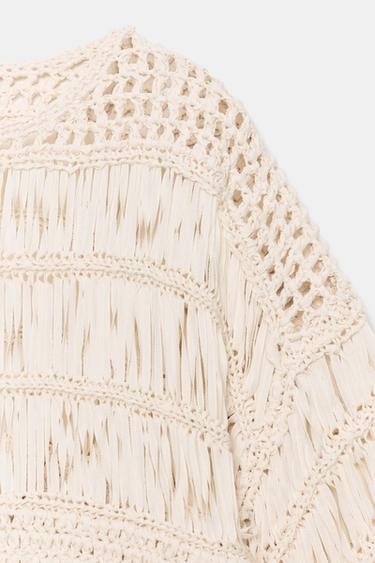 TOP EN MAILLE ET RUBANS - Écru de Zara - Image 8