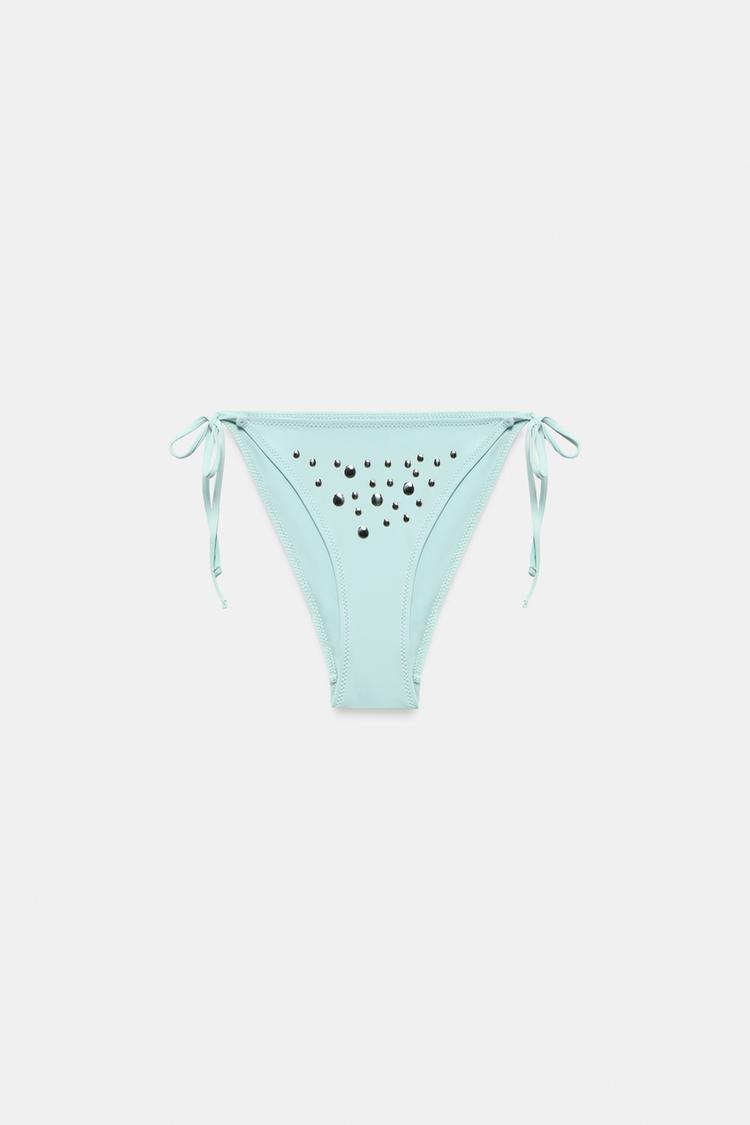 STUDDED BIKINI BOTTOMS WITH TIES