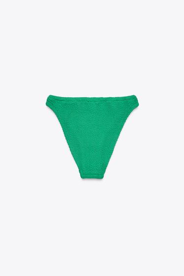 CULOTTE DE BIKINI TEXTURÉE - Vert de Zara - Image 3
