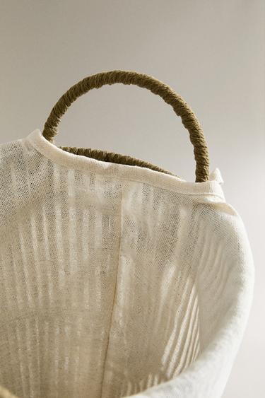 BATHROOM BIN WITH COTTON LINING - Khaki by Zara - Image 2
