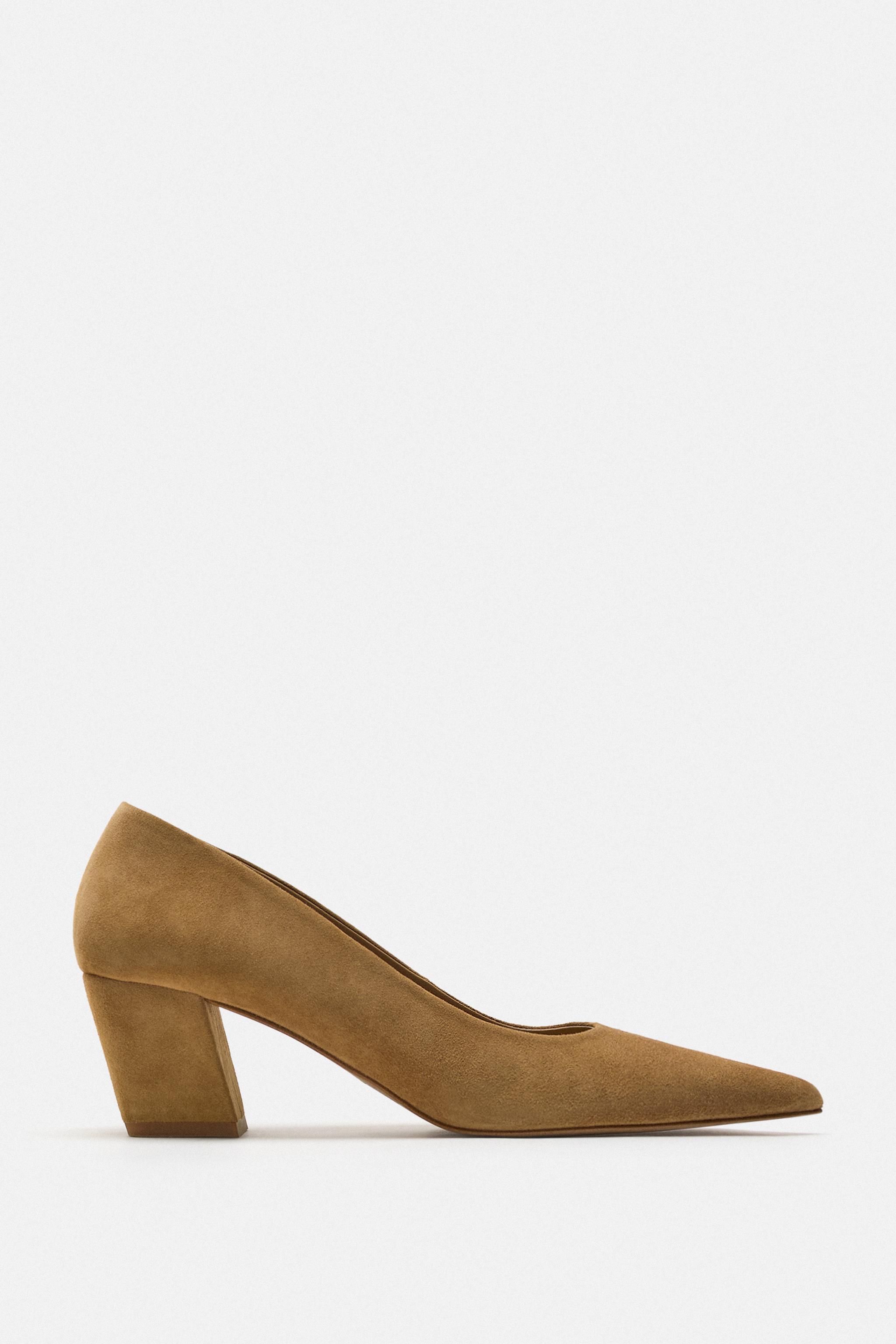 Block heel discount pointed court shoes