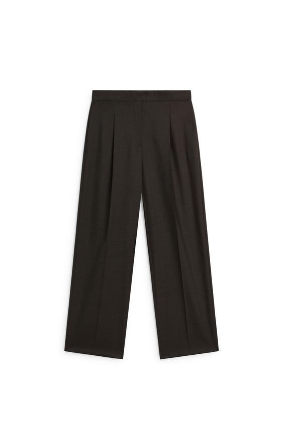 Zara 100% wool straight-leg pants - LIMITED EDITION - Brown marl - Image 0