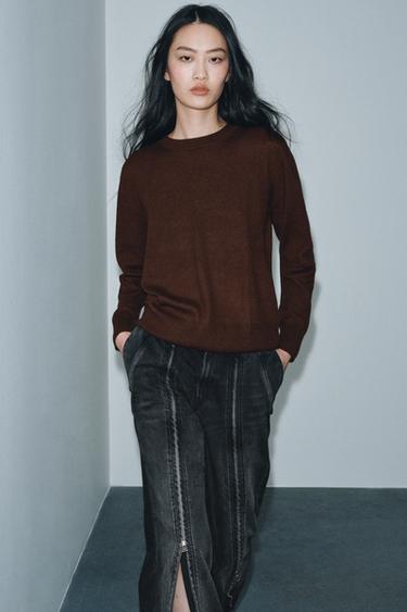 PULL 100 % LAINE ULTRA-DOUCE MANCHES LONGUES - Marron de Zara - Image 4