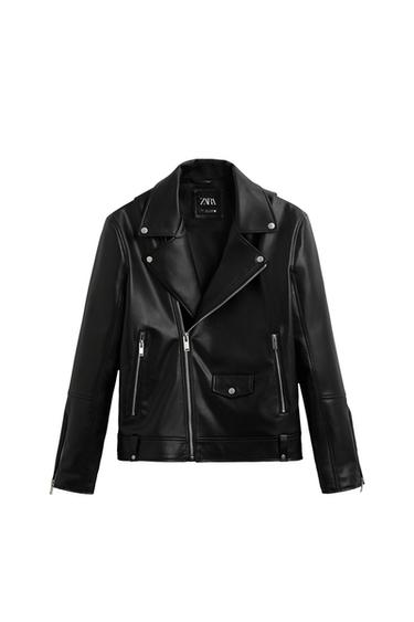 LEATHER EFFECT BIKER JACKET