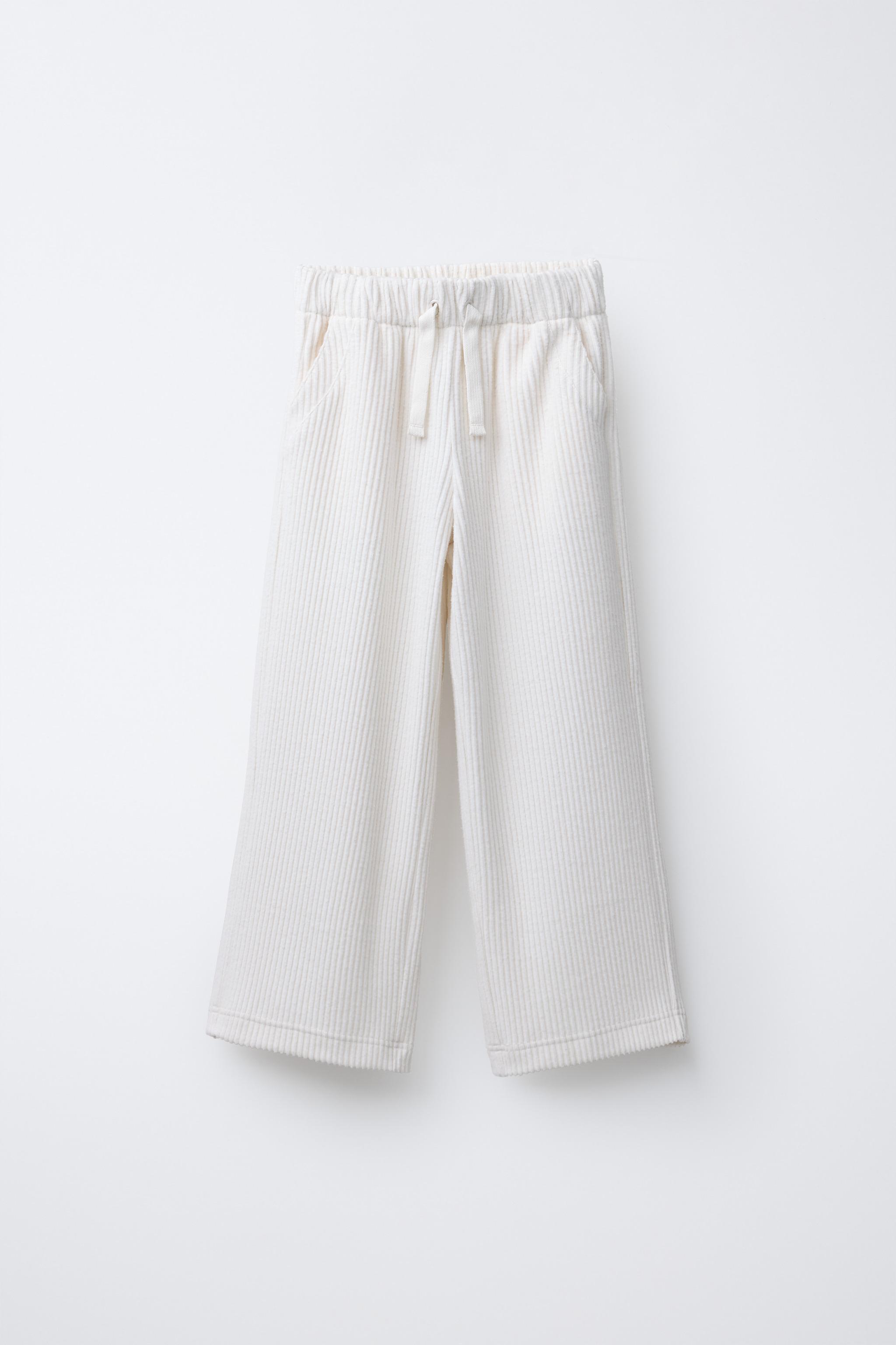 SOFT TOUCH RIBBED PANTS - Ecru | ZARA Canada