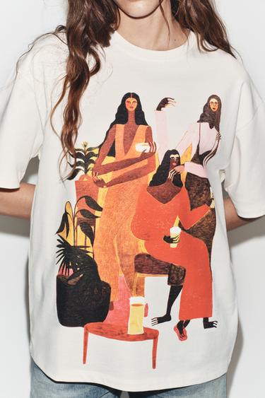 T-SHIRT IMPRIMÉ MANUJA WALDIA - Blanc cassé de Zara - Image 1
