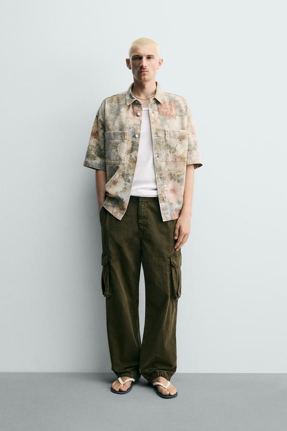 WASHED FLORAL PRINT RELAXED FIT SHIRT from Zara - $79.90