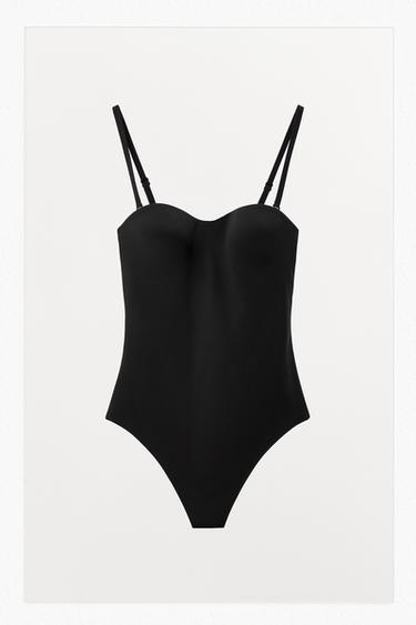 BÜGELBODY MIT POLYAMID - Schwarz von Zara