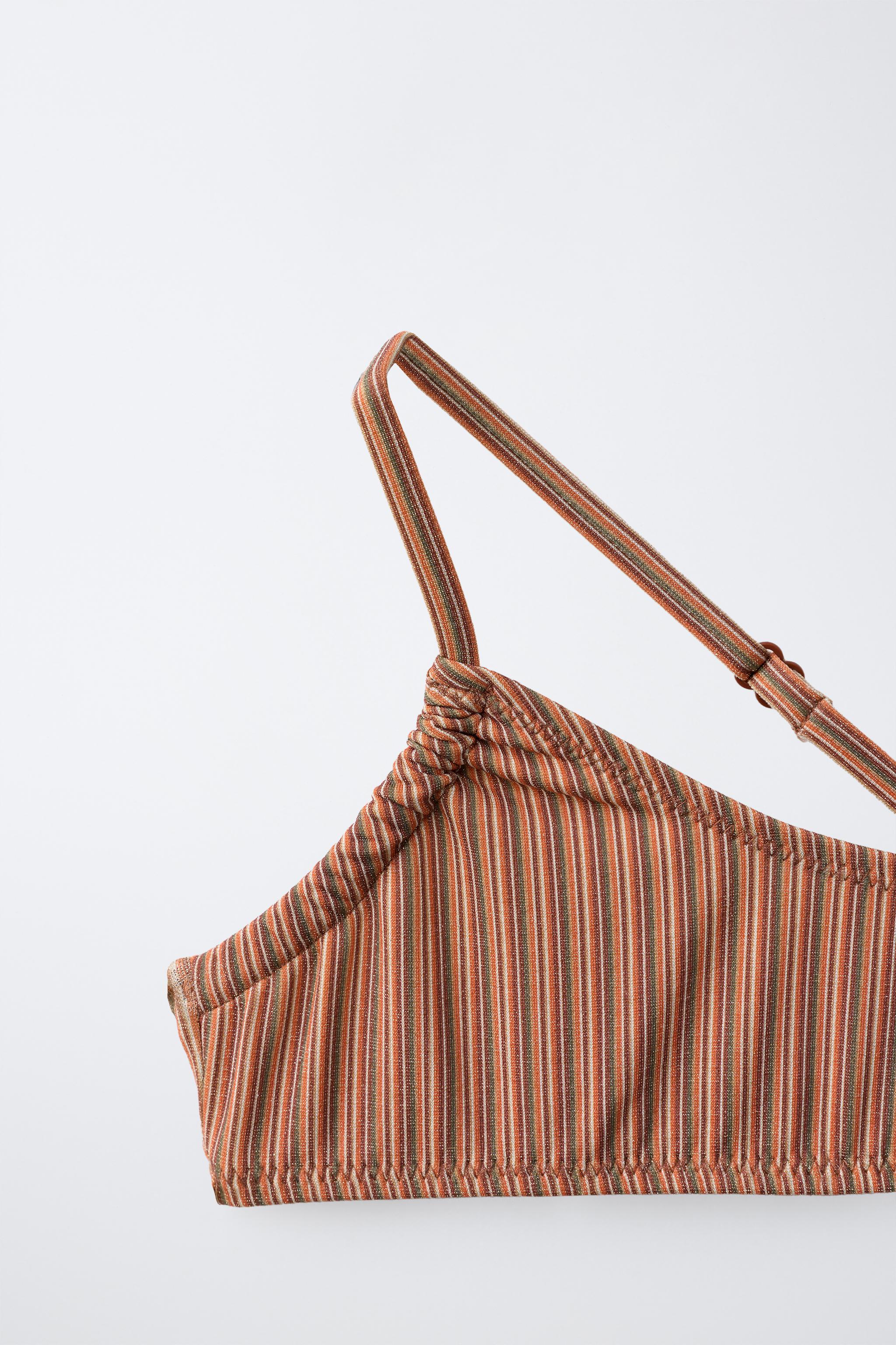 6-14 YEARS / ASYMMETRIC STRIPED SPARKLY BIKINI