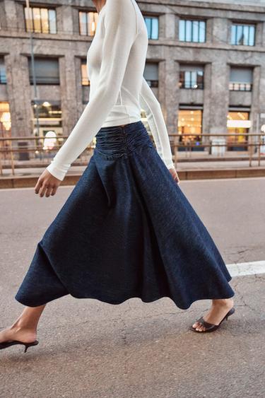 Z1975 ASYMMETRIC MIDI SKIRT - Blue by Zara - Image 4