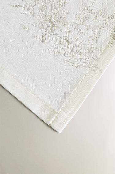 PRINTED COTTON TABLECLOTH - Ecru by Zara - Image 1