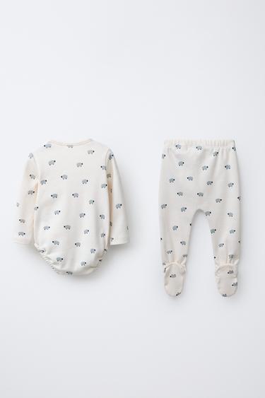 LOT BODY ET LEGGING MOUTONS - Écru de Zara - Image 1