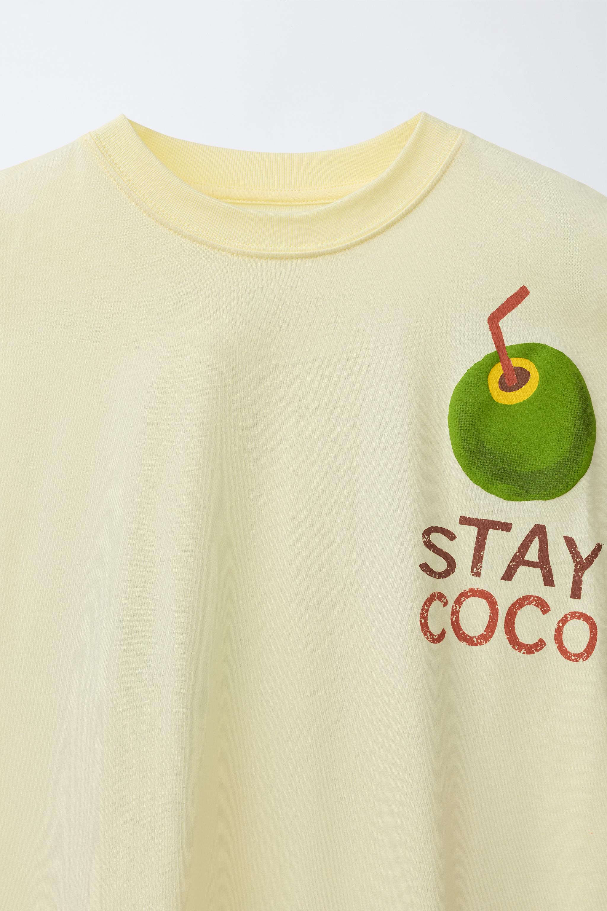 Детские футболки Zara COCONUT PRINT T-SHIRT — фото 4