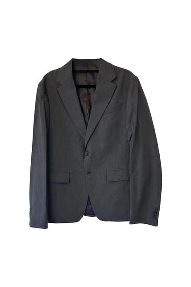 BLAZER GRIGIO CON TESSUTO STAMPA QUADRETTI
