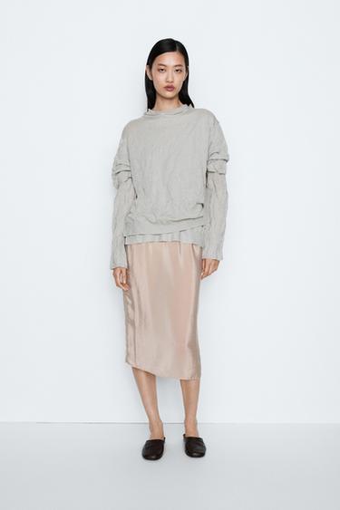 Zara Short sleeve fine knit sweater - STUDIO - Salmon - Image 0
