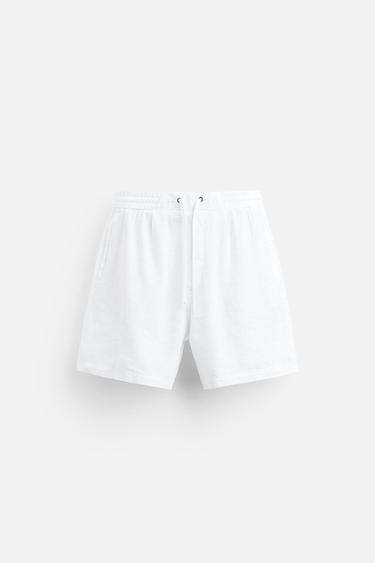 BERMUDA DE LINHO-ALGODÃO - Branco da Zara