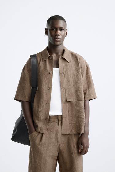 CAMISA EFECTO ARRUGADO - Visón de Zara